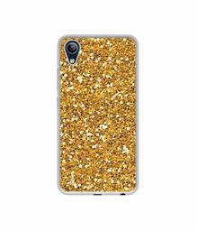 Amazon Brand - Solimo Designer Golden Sparkle UV Printed Soft Back Case Mobile Cover for Vivo Y91i