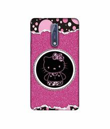 Amazon Brand - Solimo Designer Kitty with Glitter 3D Printed Hard Back Case Mobile Cover for Nokia 8