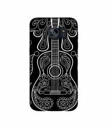 Amazon Brand - Solimo Designer White Gitar On Black 3D Printed Hard Back Case Mobile Cover for Samsung Galaxy S7 Edge