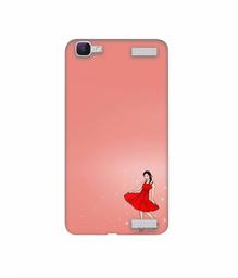 Amazon Brand - Solimo Designer Red Dress Lady 3D Printed Hard Back Case Mobile Cover for Vivo V1 Max