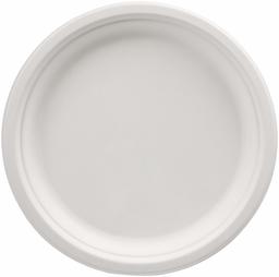 AmazonBasics - Platos compostables, 500 unidades (roble), Blanco, 25 cm