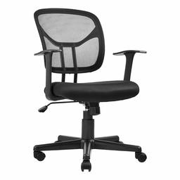 AmazonBasics Silla de Malla Negra de Respaldo Medio, 60㎝W×62.5cmD×90.5cmH–102.5cmH