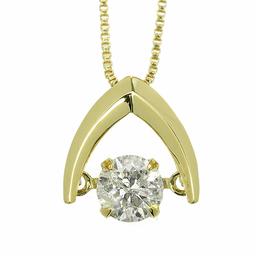 Amazon Collection (AMBZO) K18 Yellow Gold Dancing Stone Necklace Dancing Diamond 0.3ct Reverse V Shape (J.I1.VG Equivalent) LFV0006YG-03