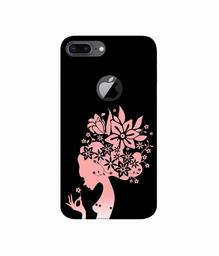 Amazon Brand - Solimo Designer Pink Color Lady Vector 3D Printed Hard Back Case Mobile Cover for Apple iPhone 8 Plus (with Logo Cut)