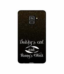 Amazon Brand - Solimo Designer Daddy's Girl and Mummy World 3D Printed Hard Back Case Mobile Cover for Samsung Galaxy A8 Plus