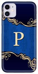 Amazon Brand - Solimo Designer Blue Pattern Alphabet-P 3D Printed Hard Back Case Mobile Cover for Apple iPhone 11