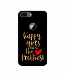 Amazon Brand - Solimo Designer Happy Girls are The Prettiest 3D Printed Hard Back Case Mobile Cover for Apple iPhone 8 Plus (with Logo Cut)