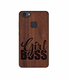 Amazon Brand - Solimo Designer Girl Boss On Wood UV Printed Soft Back Case Mobile Cover for Vivo V7 Plus