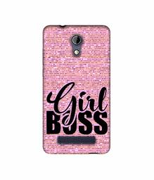 Amazon Brand - Solimo Designer Girl Boss On Pink Sparkle UV Printed Soft Back Case Mobile Cover for Micromax Bharat 2 Q402