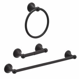 AmazonBasics 4-Piece Bathroom Set, Black