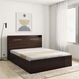 Amazon Brand - Solimo Zoey Queen Size Engineered Wood Bed with Box Storage (Wenge Finish)