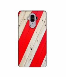 Amazon Brand - Solimo Designer Red and Cream Color Wood 3D Printed Hard Back Case Mobile Cover for Huawei Mate 9