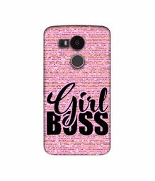 Amazon Brand - Solimo Designer Girl Boss On Pink Sparkle 3D Printed Hard Back Case Mobile Cover for LG Nexus 5X