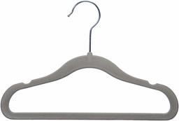 AmazonBasics Kids Velvet Non-Slip Clothes Hangers, 50-Pack, Grey (Renewed)