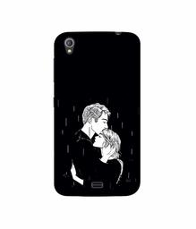 Amazon Brand - Solimo Designer Couples Standing in Rain UV Printed Soft Back Case Mobile Cover for Gionee Pioneer P4S