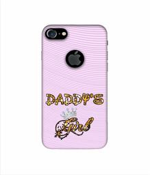 Amazon Brand - Solimo Designer Daddy's Girl in Glitter Pattern 3D Printed Hard Back Case Mobile Cover for Apple iPhone 7 (with Logo Cut)