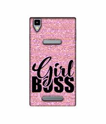 Amazon Brand - Solimo Designer Girl Boss On Pink Sparkle UV Printed Soft Back Case Mobile Cover for Panasonic Eluga A2