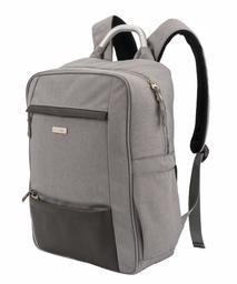 Eono Essentials Laptop Backpack, Sac de Travail Professionnel, Sac à Dos Fin et léger en Cuir, antivol, Convient à 15,6 Pouces pour Ordinateur Portable - Gris