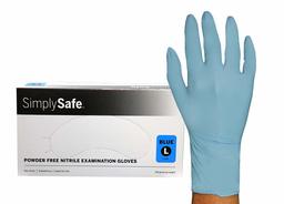 SimplySafe Nitrile Exam Grade Disposable Gloves, Blue, 3.6 mil, 200 per box/10 Boxes per case, Large, Case of 2,000