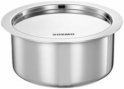 Amazon Brand - Solimo Tri-ply Stainless Steel Induction Base Tope with Steel lid (1.6L)