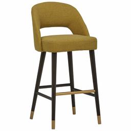 Amazon Brand – Rivet Whit Contemporary Upholstered Bar Stool with Gold Accents, 41