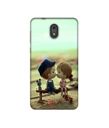 Amazon Brand - Solimo Designer Love Couples Pattern UV Printed Soft Back Case Mobile Cover for Nokia 2