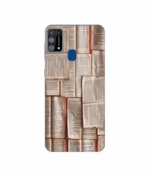 Amazon Brand - Solimo Designer Books Texture 3D Printed Hard Back Case Mobile Cover for Samsung Galaxy M31