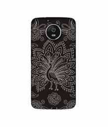 Amazon Brand - Solimo Designer White Peacock Rangoli 3D Printed Hard Back Case Mobile Cover for Motorola Moto G5