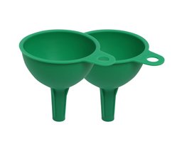 Amazon Brand - Solimo Silicone Rubber Funnel for Kitchen, Set of 2, Green