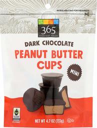 365 Everyday Value, Dark Chocolate Mini Peanut Butter Cups, 4.7 oz