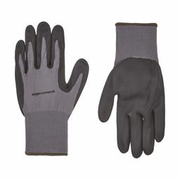 AmazonCommercial 13G Guantes de nailon y espuma de nitrilo (gris/negro), tamaño L, 3 pares