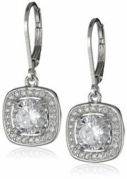 Sterling Silver Cubic Zirconia Lever-Back Drop Earrings (2.98 cttw)