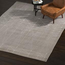 Amazon Brand – Rivet Contemporary Polyester Area Rug, 8 x 11 Foot, Silver, Grey, White