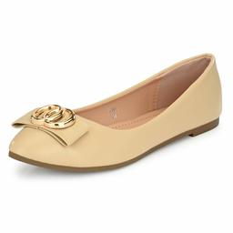 Flavia Women's Beige Ballet Flats-6 UK (38 EU) (7 US) (FK/WQ006/BGE)