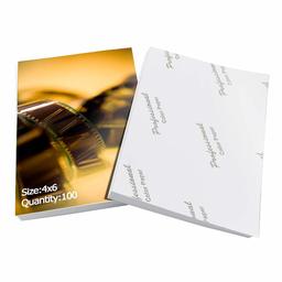 Eono par Amazon - 100 Feuilles de Papier Photo 10x15 cm brillant pour imprimante jet d'encre, 200 g/m²,Blanc