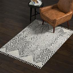 Amazon Brand – Rivet Contemporary Polypropylene Area Rug, 4 x 6 Foot, Ivory