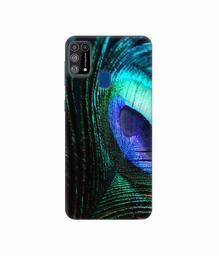 Amazon Brand - Solimo Designer Peacock Feather 3D Printed Hard Back Case Mobile Cover for Samsung Galaxy M31