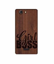 Amazon Brand - Solimo Designer Girl Boss On Wood 3D Printed Hard Back Case Mobile Cover for Micromax Canvas Nitro 2 E311