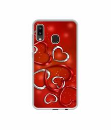 Amazon Brand - Solimo Designer Hearts UV Printed Soft Back Case Mobile Cover for Samsung Galaxy A20