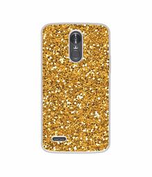 Amazon Brand - Solimo Designer Golden Sparkle UV Printed Soft Back Case Mobile Cover for LG Stylus 3