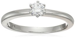 Platinum-Plated Sterling Silver Swarovski Zirconia Round Cut Solitaire Ring, 0.25 cttw