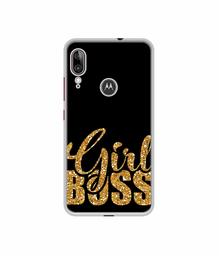 Amazon Brand - Solimo Designer Sparkle Girl Boss UV Printed Soft Back Case Mobile Cover for Motorola Moto E6s