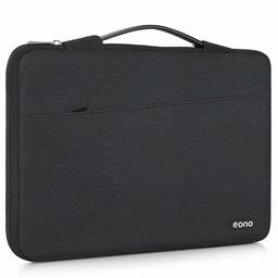 Eono Maletín Compatible con 13-13.3 Pulgadas MacBook Air/MacBook Pro Retina/Surface Laptop/Surface Book, Bolsa Poliéster Horizontal Funda Protectora de Transporte, Negro