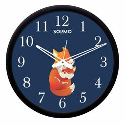 Amazon Brand - Solimo 12-inch Wall Clock - Wolf (Silent Movement, Black Frame)