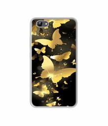 Amazon Brand - Solimo Designer Golden Butterfly Pattern UV Printed Soft Back Case Mobile Cover for Vivo Y71