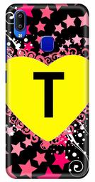 Amazon Brand - Solimo Designer Heart Pattern Alphabet-T 3D Printed Hard Back Case Mobile Cover for Vivo Y93