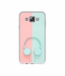 Amazon Brand - Solimo Designer Head Phone UV Printed Soft Back Case Mobile Cover for Samsung Galaxy E5