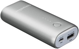 AmazonBasics Portable Charger/Power Bank, 6,700 mAh, Silver