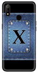 Amazon Brand - Solimo Designer Button Jeans Alphabet-X 3D Printed Hard Back Case Mobile Cover for Realme 3 / Realme 3i