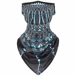 Ristake Seamless Face Scarf Bandana with Ear Loops Balaclava Neck Gaiter for Outdoor Sport, 1 Pack, Blue